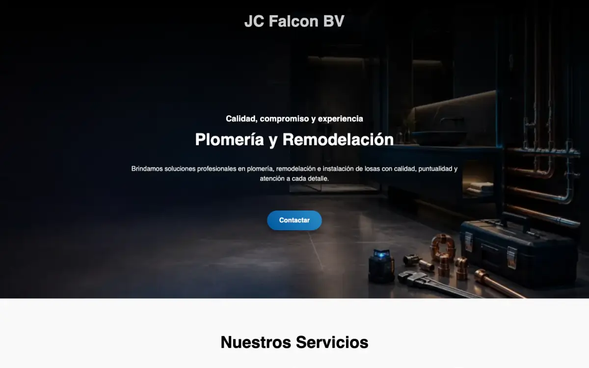 Portada de la web de JC Falcon BV