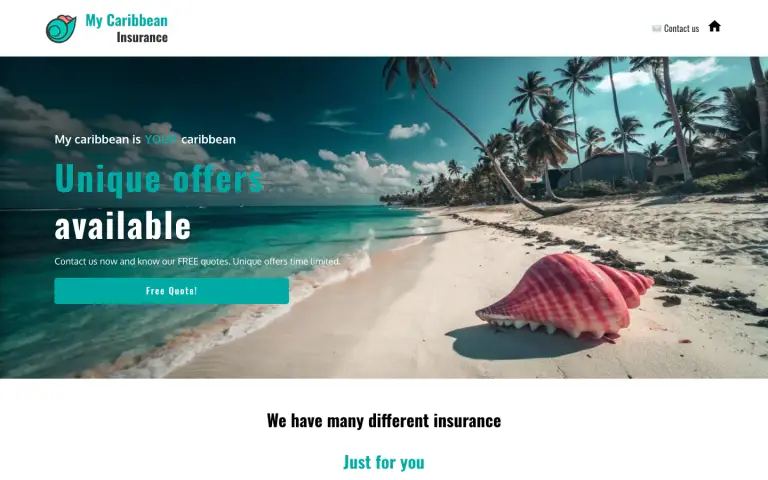 Portada de la web de My Caribbean Insurance